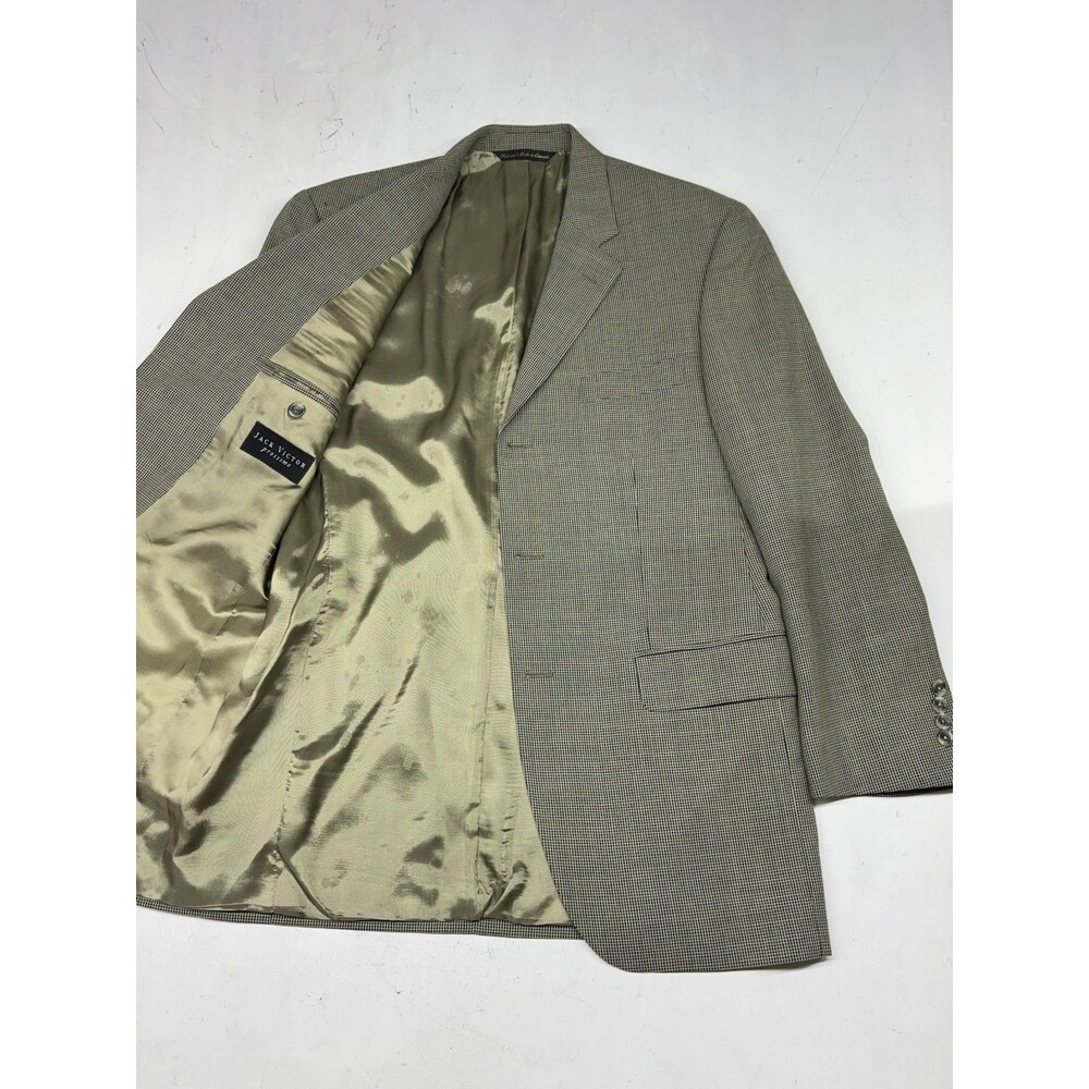 Jack Victor Sagewood Blazer Jacket 40R Prossimo Textured Wool Beige Sport Coat